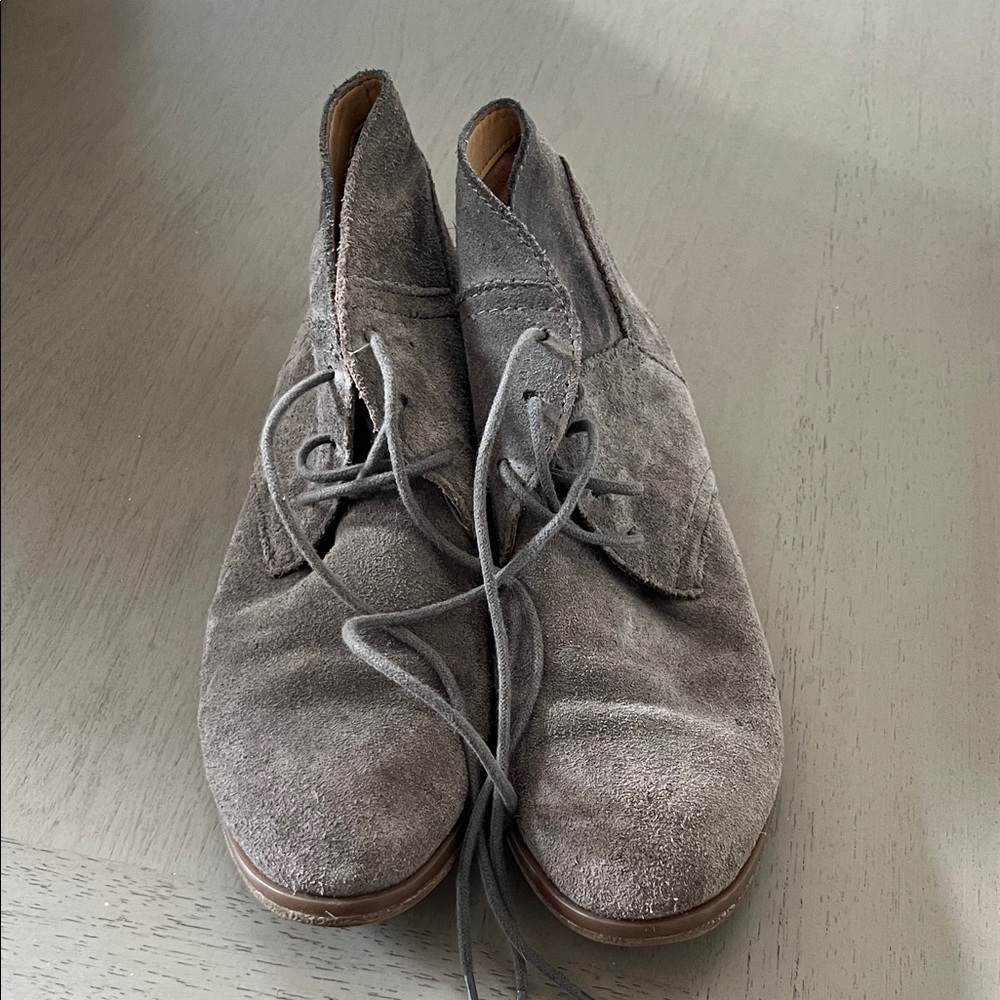 Franco Sarto Gray Suede Ankle Booties